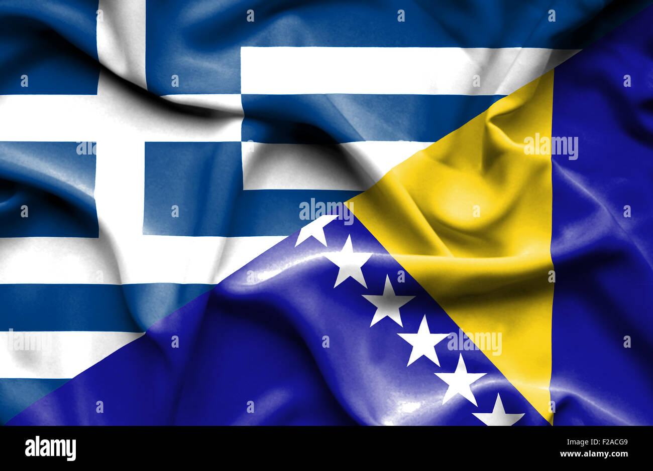 Waving flag of Bosnia and Herzegovina and Stock Photo - Alamy