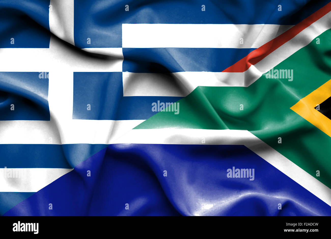 Waving flag of South Africa and Stock Photo - Alamy