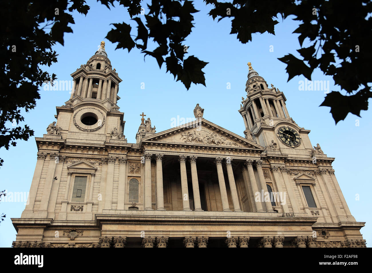 The western face of St Paul's Cathedral in London, England Stock Photo