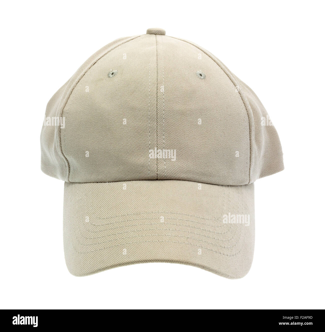 Front view a baseball cap with no emblem on a white background. Stock Photo