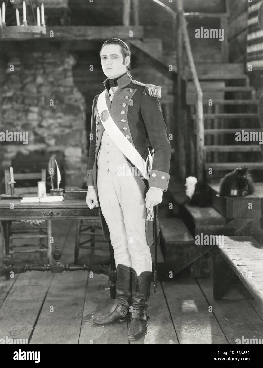 Portrait of 18th century soldier (OLVI008 OU267 F) Stock Photo