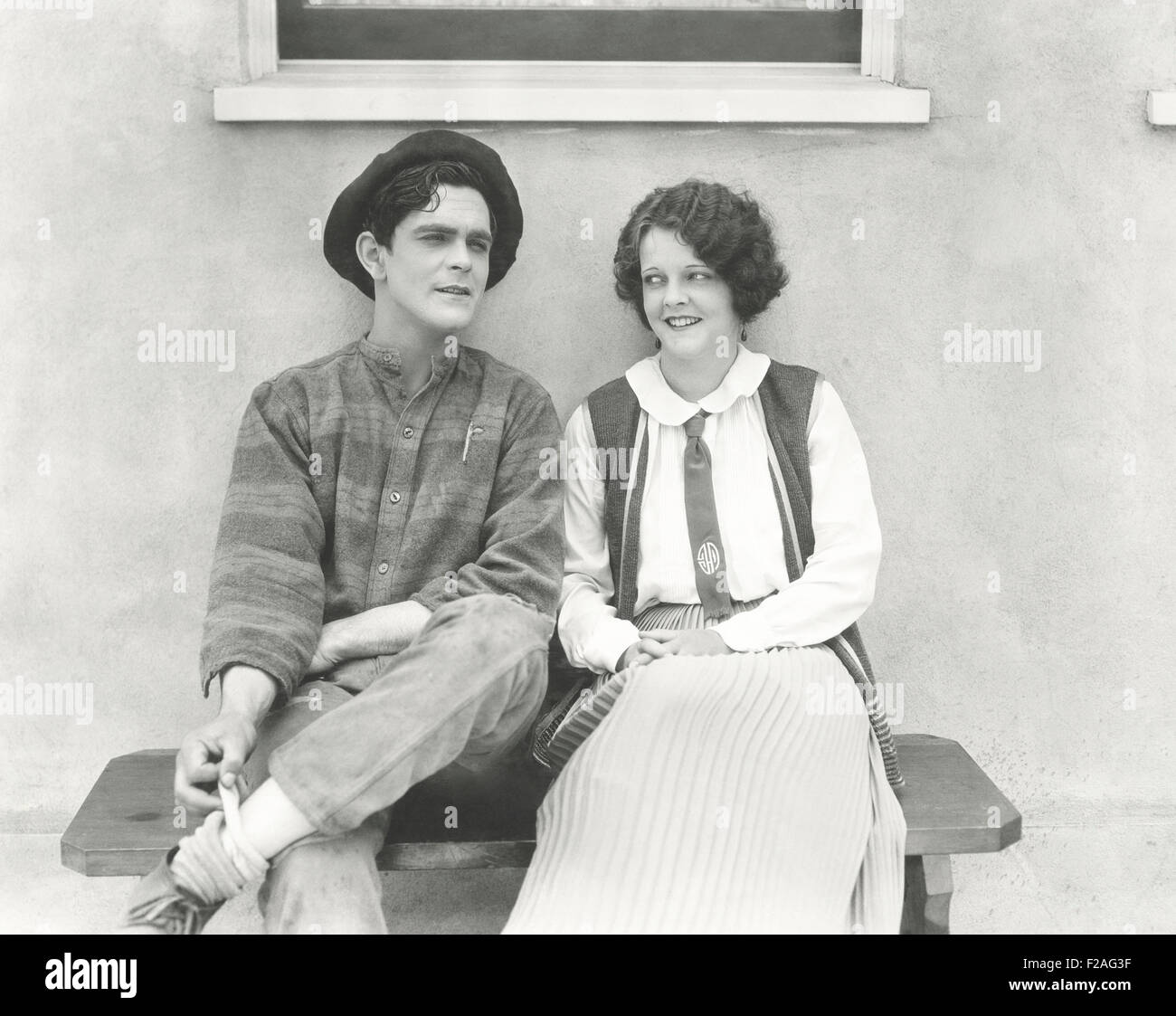 Shy around men (OLVI008 OU258 F) Stock Photo