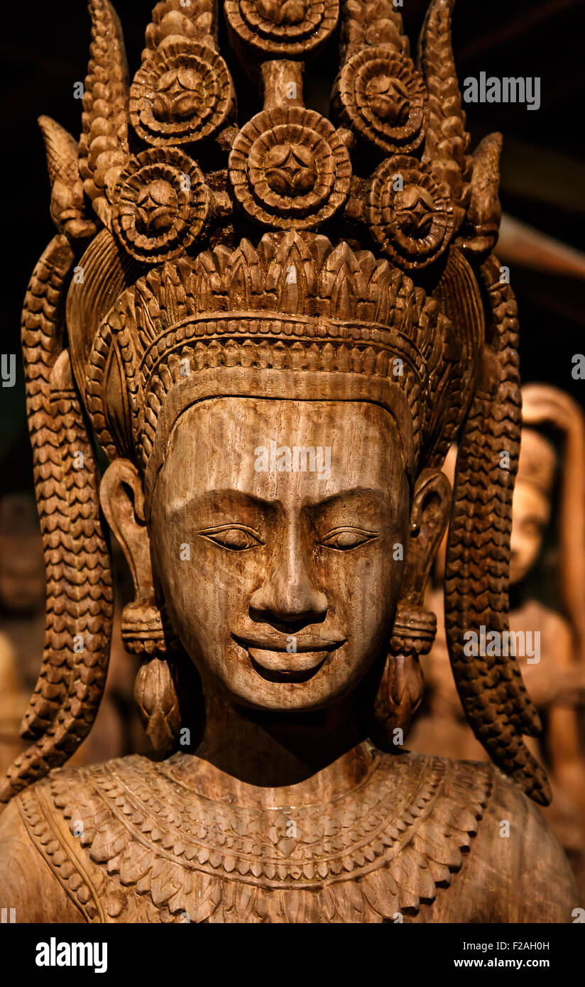 Cambodia wood carving art Stock Photo Alamy