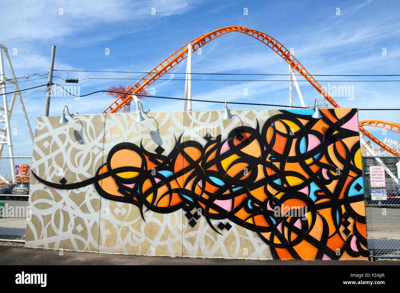 El Seed coney art walls coney island brooklyn Stock Photo Alamy