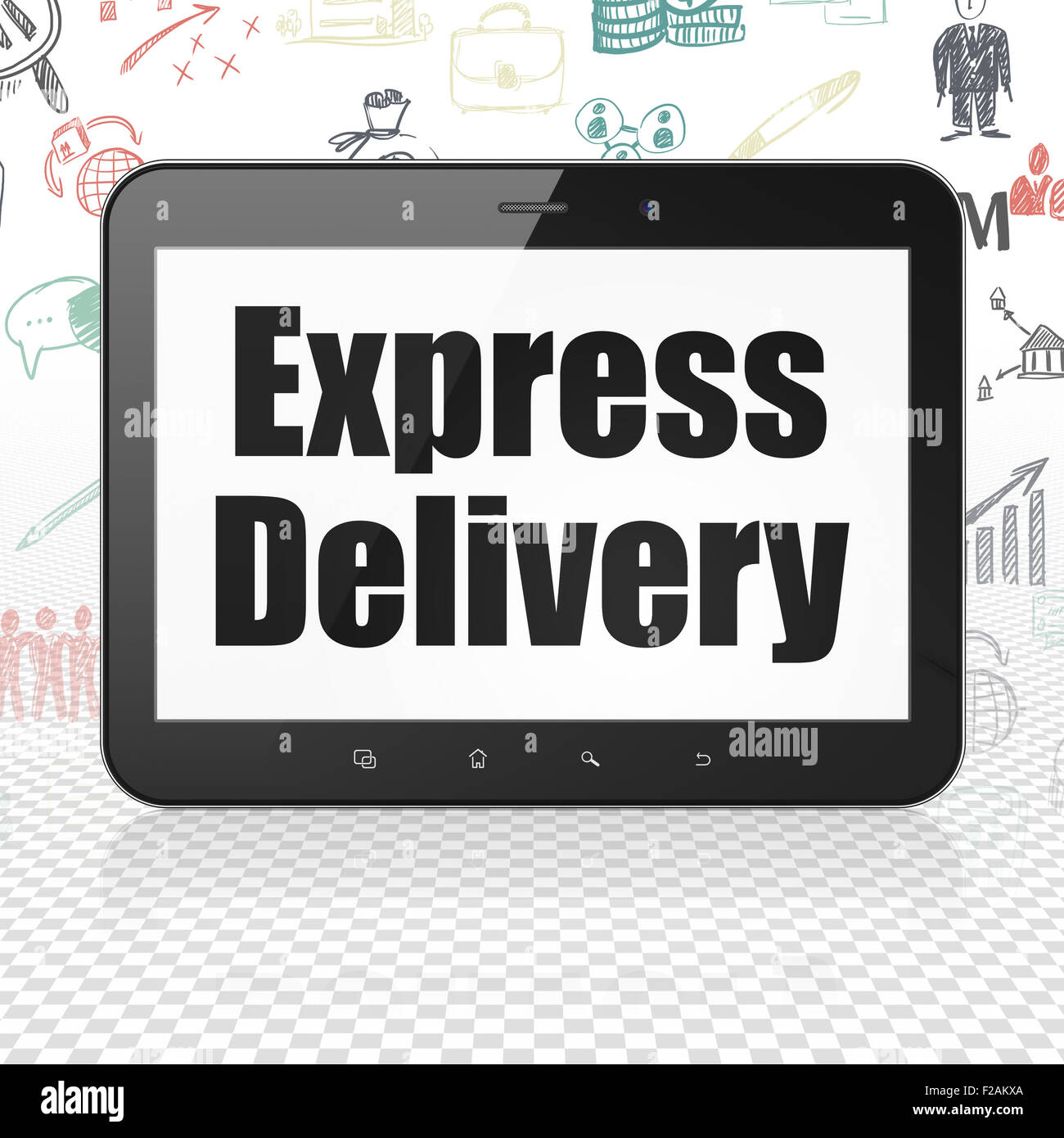 Business concept: Tablet Computer with Express Delivery Stock Photo - Alamy