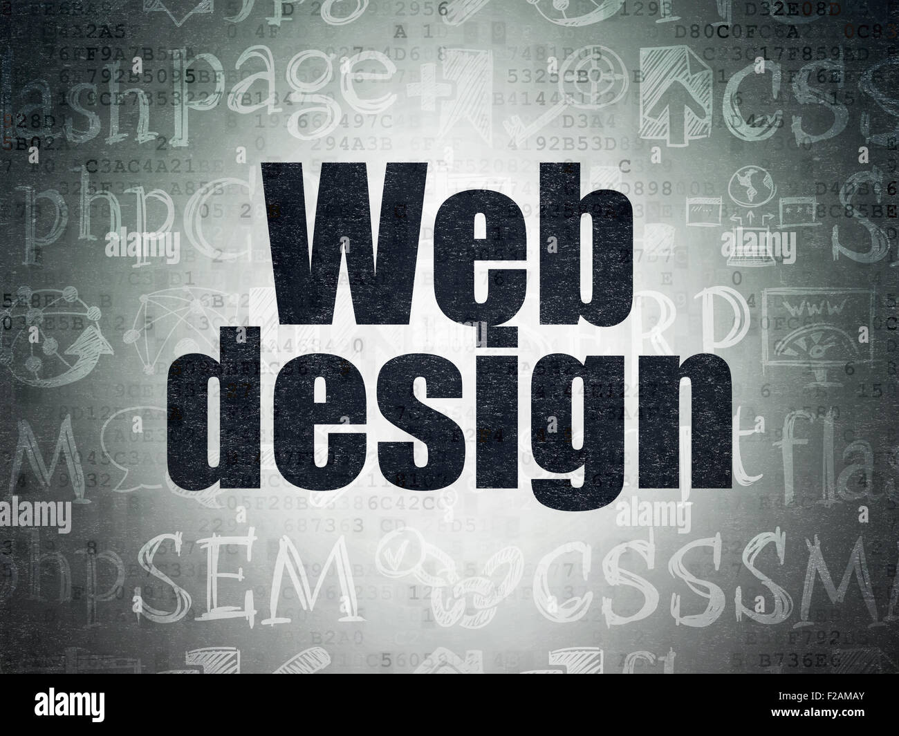Web design concept: Web Design on Digital Paper background Stock Photo ...