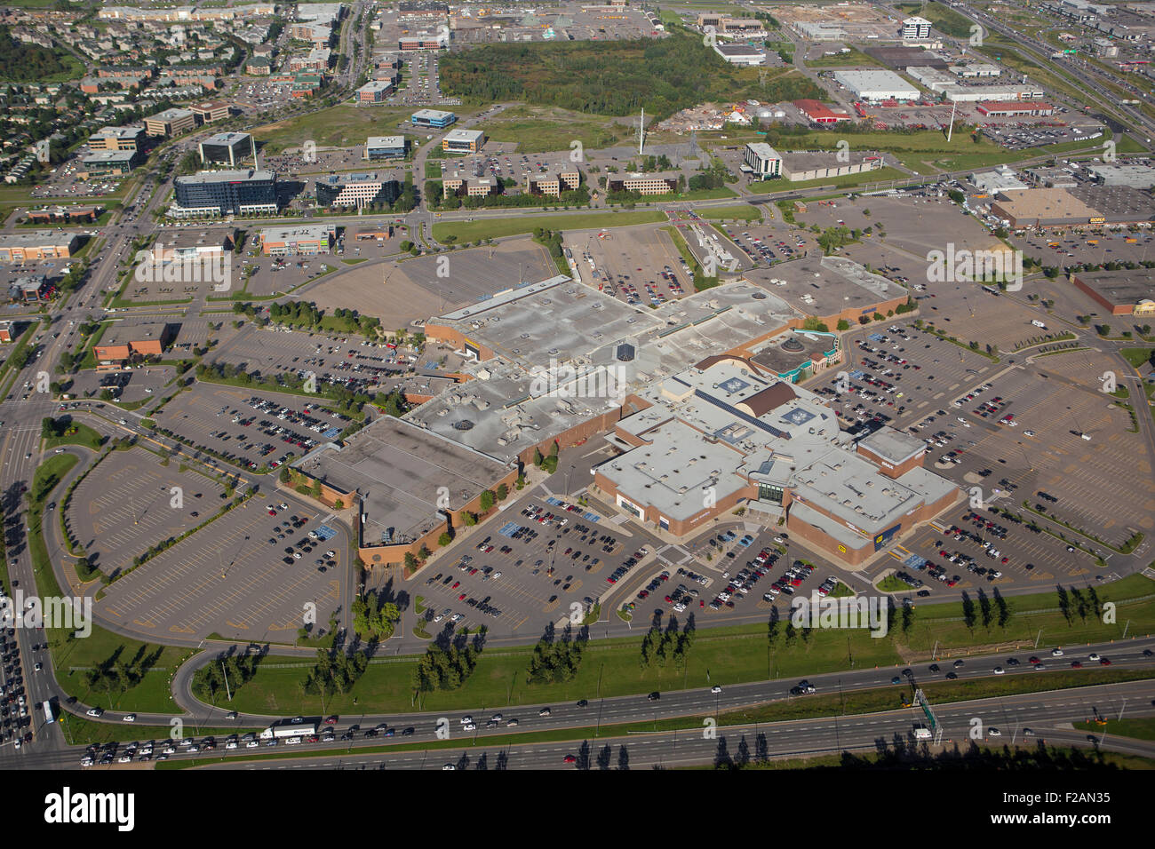 Les Galeries de la Capitale shopping mall is pictured in this aerial photo in Quebec city Stock