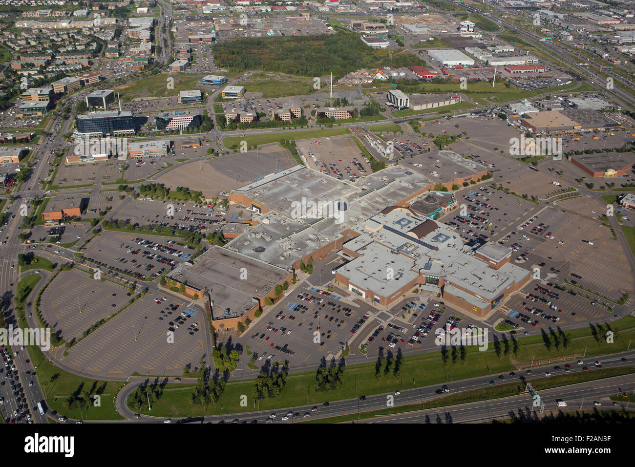Les Galeries de la Capitale shopping mall is pictured in this aerial photo in Quebec city Stock