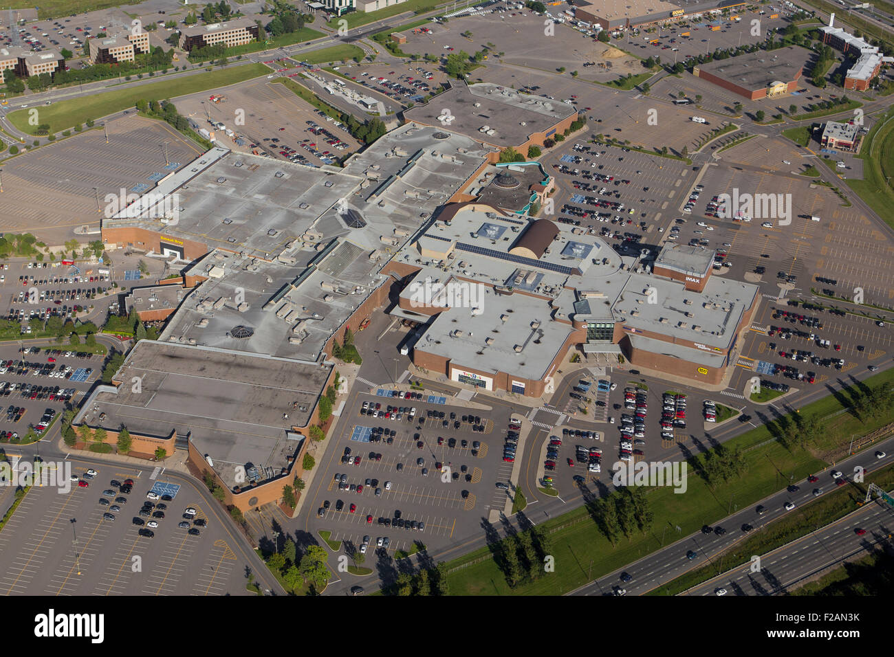 Les Galeries de la Capitale shopping mall is pictured in this aerial photo in Quebec city Stock