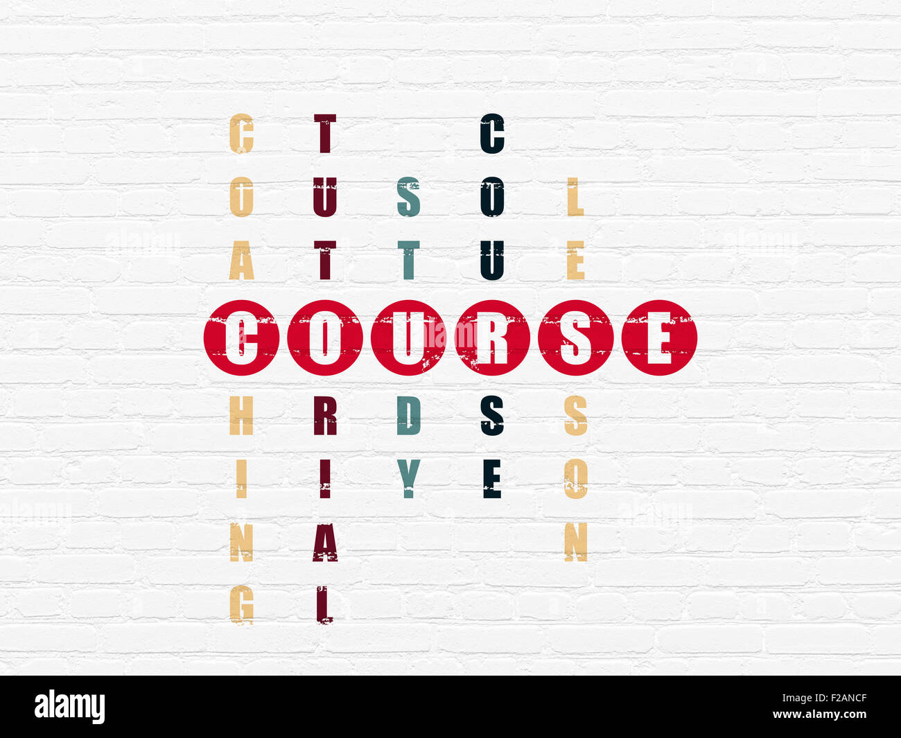 Education concept: word Course in solving Crossword Puzzle Stock Photo
