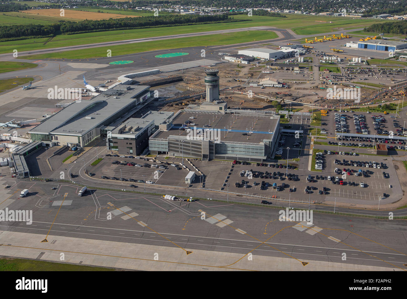 Quebec City Jean Lesage International Airport is pictured in this aerial photo in Quebec city Stock Photo