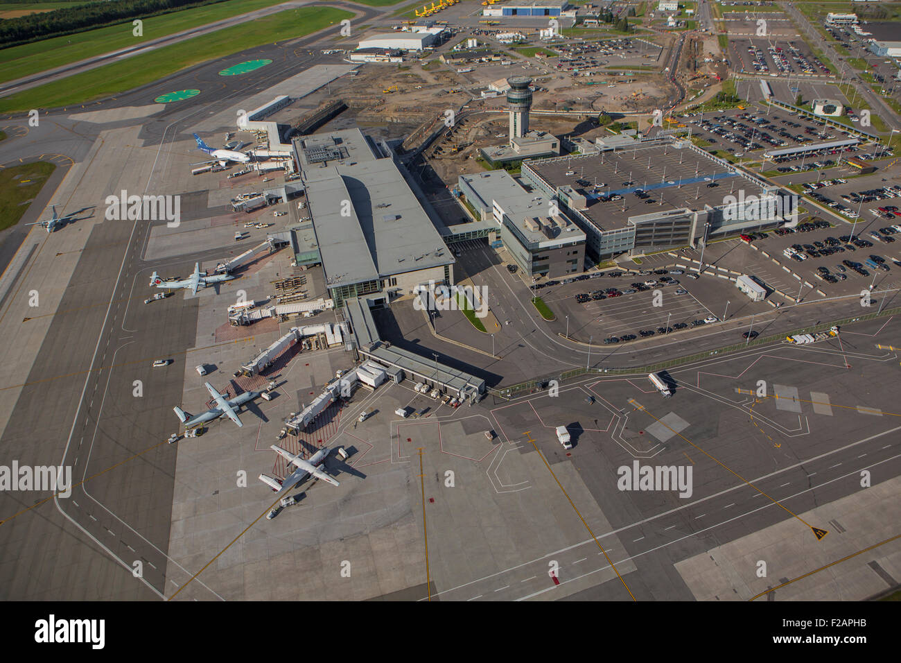 Quebec City Jean Lesage International Airport is pictured in this aerial photo in Quebec city Stock Photo
