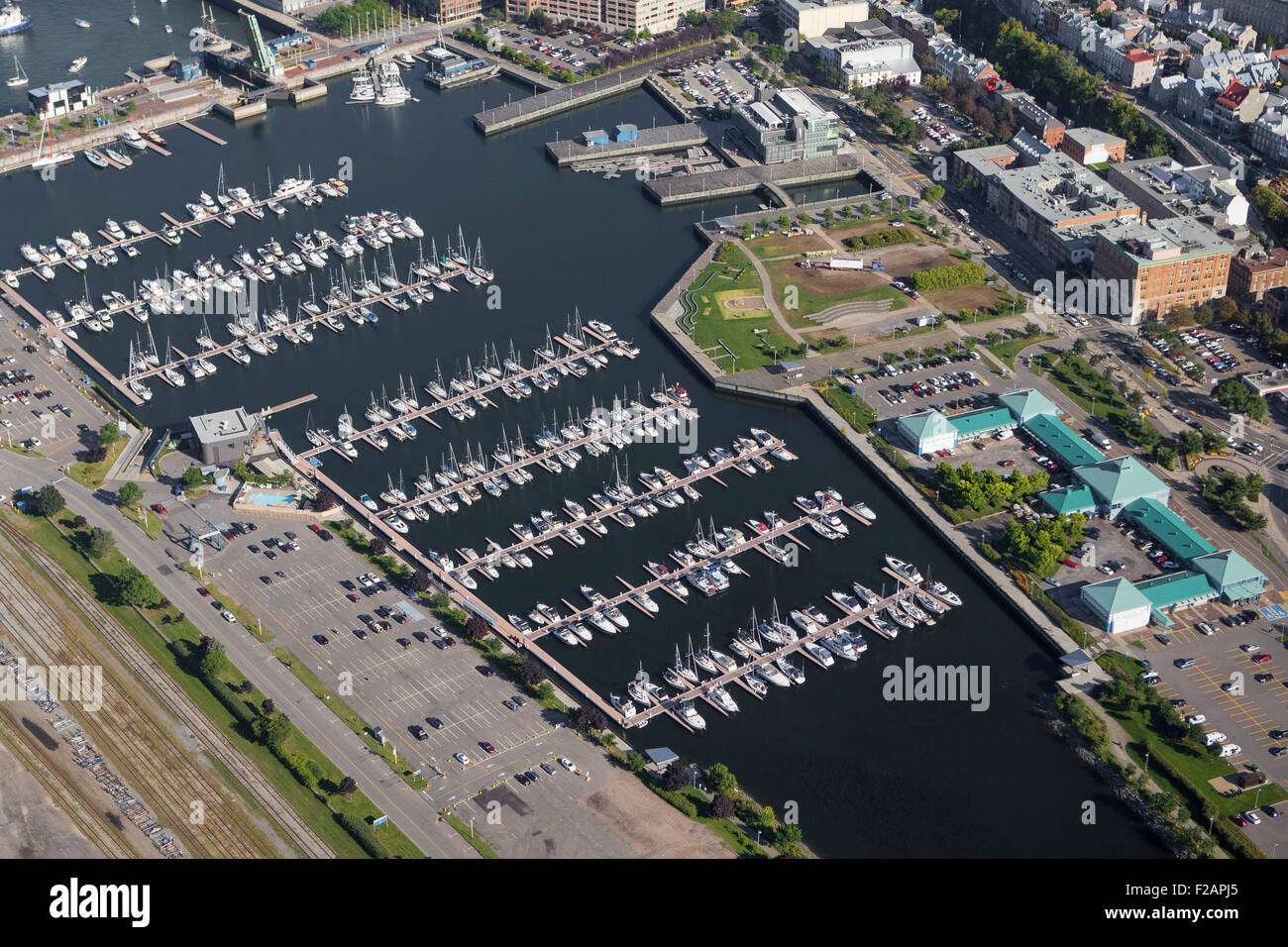 Marina du Port de Quebec and the Marche du Vieux-Port de Quebec are  pictured in this aerial photo in Quebec city Stock Photo - Alamy