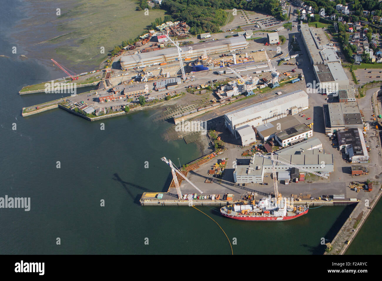 Davie Yards Incorporated, more commonly known as MIL-Davie Shipbuilding, is pictured in this aerial photo in Levis Stock Photo