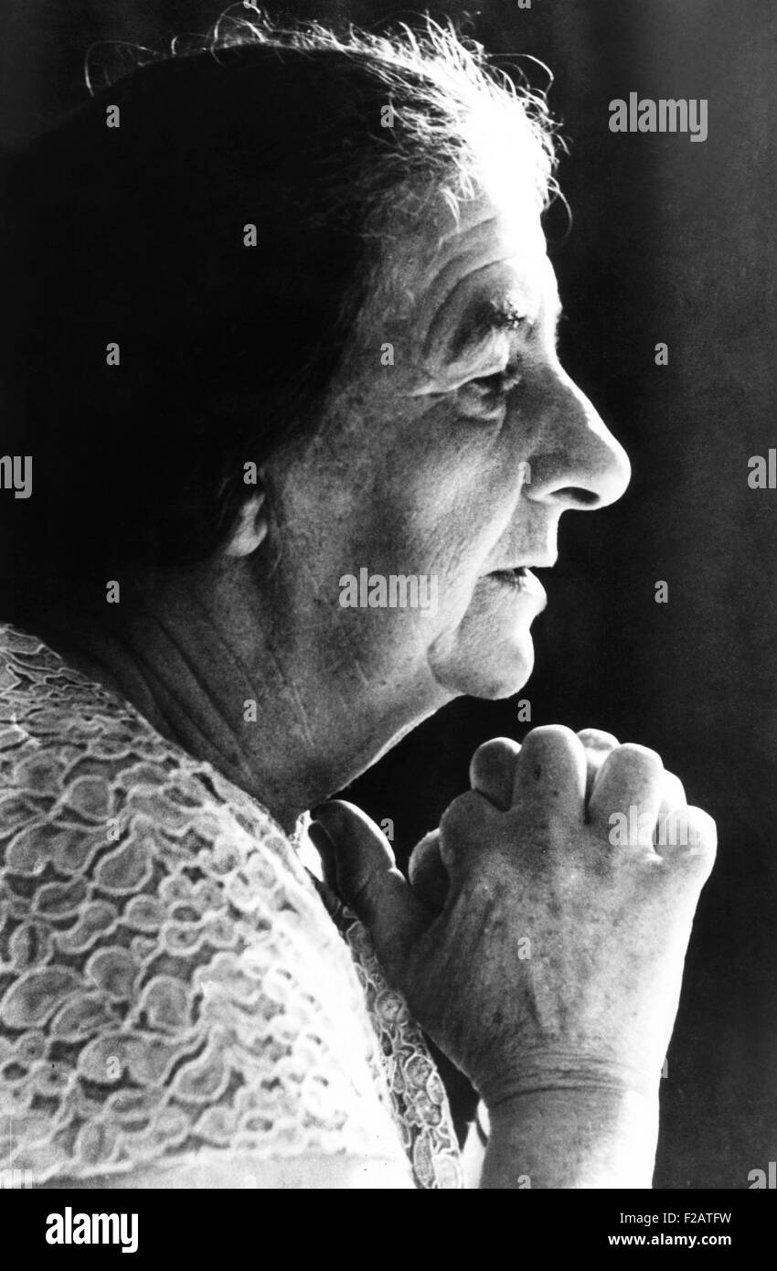 Golda Meir, Israeli Prime Minister, was elected on March 17, 1969. She came out of retirement after Levi Eshkol's unexpected death on Feb. 26, 1969. (CSU 2015 11 1647) Stock Photo