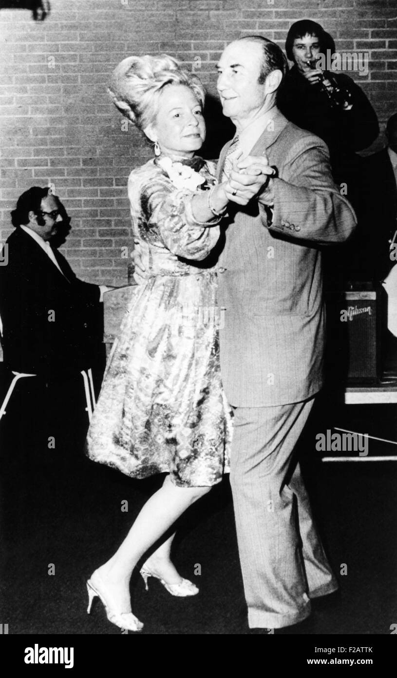 Martha Mitchell dances with South Carolina Senator Strom Thurmond. Nov. 19, 1971. They were dancing after the South Carolina Republican Party Silver Elephant Dinner. Nov. 19, 1971. (CSU 2015 11 1605) Stock Photo