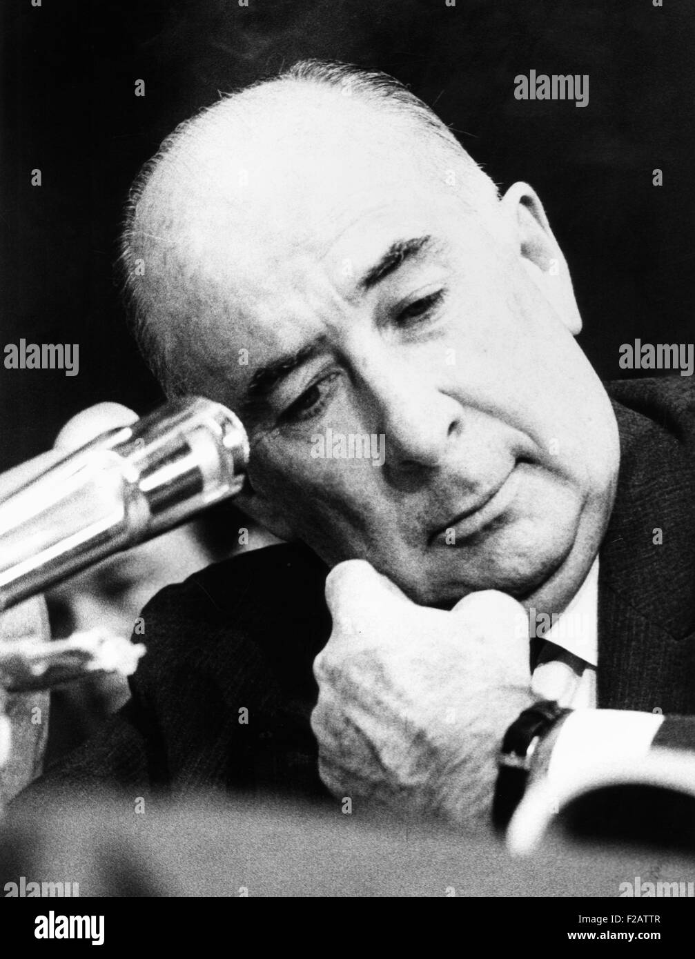 Former Atty. Gen. John Mitchell before the Senate Watergate Committee