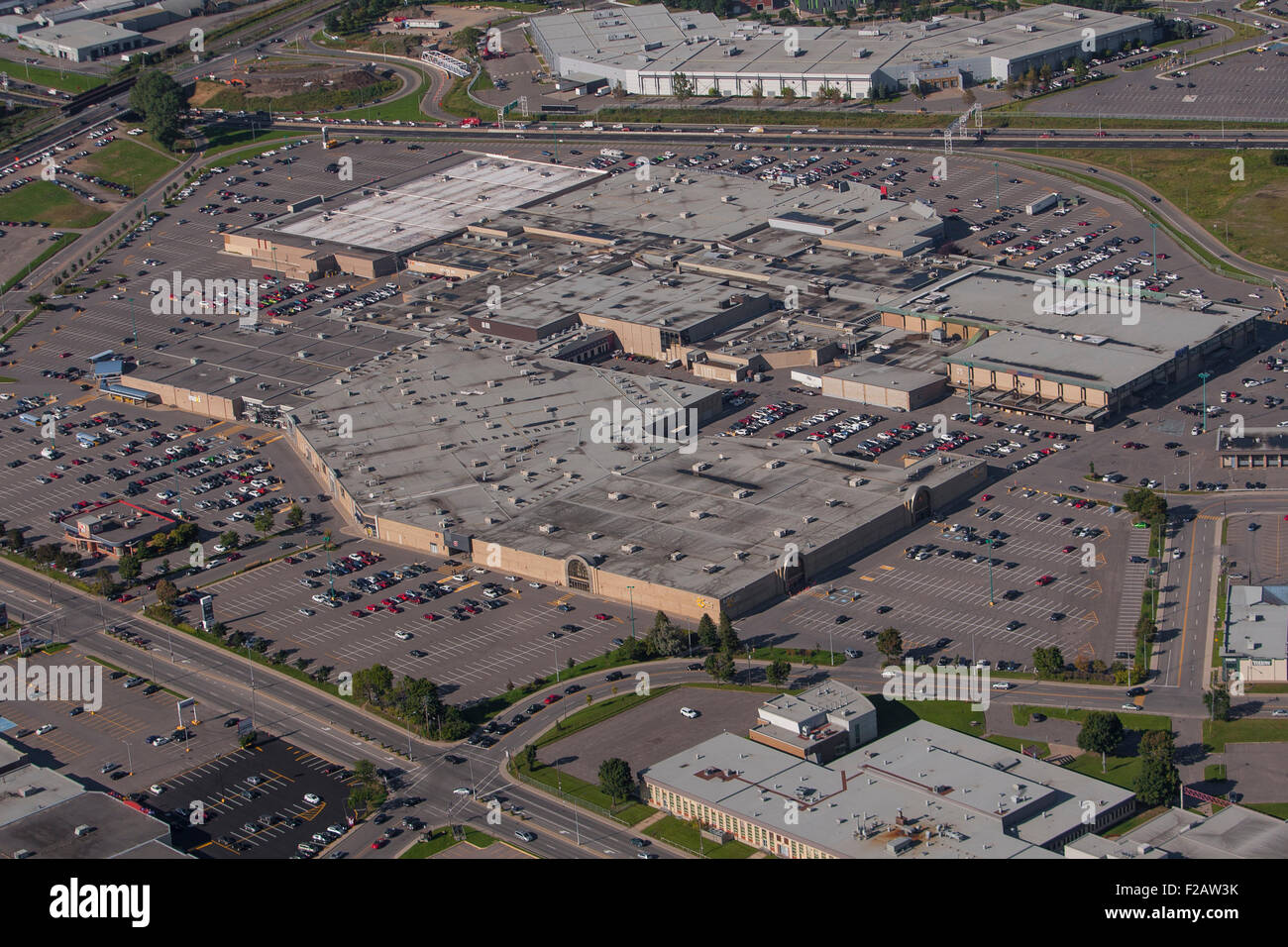 Place Fleur de Lys shopping Mall is pictured in this aerial photo in Quebec city. Stock Photo