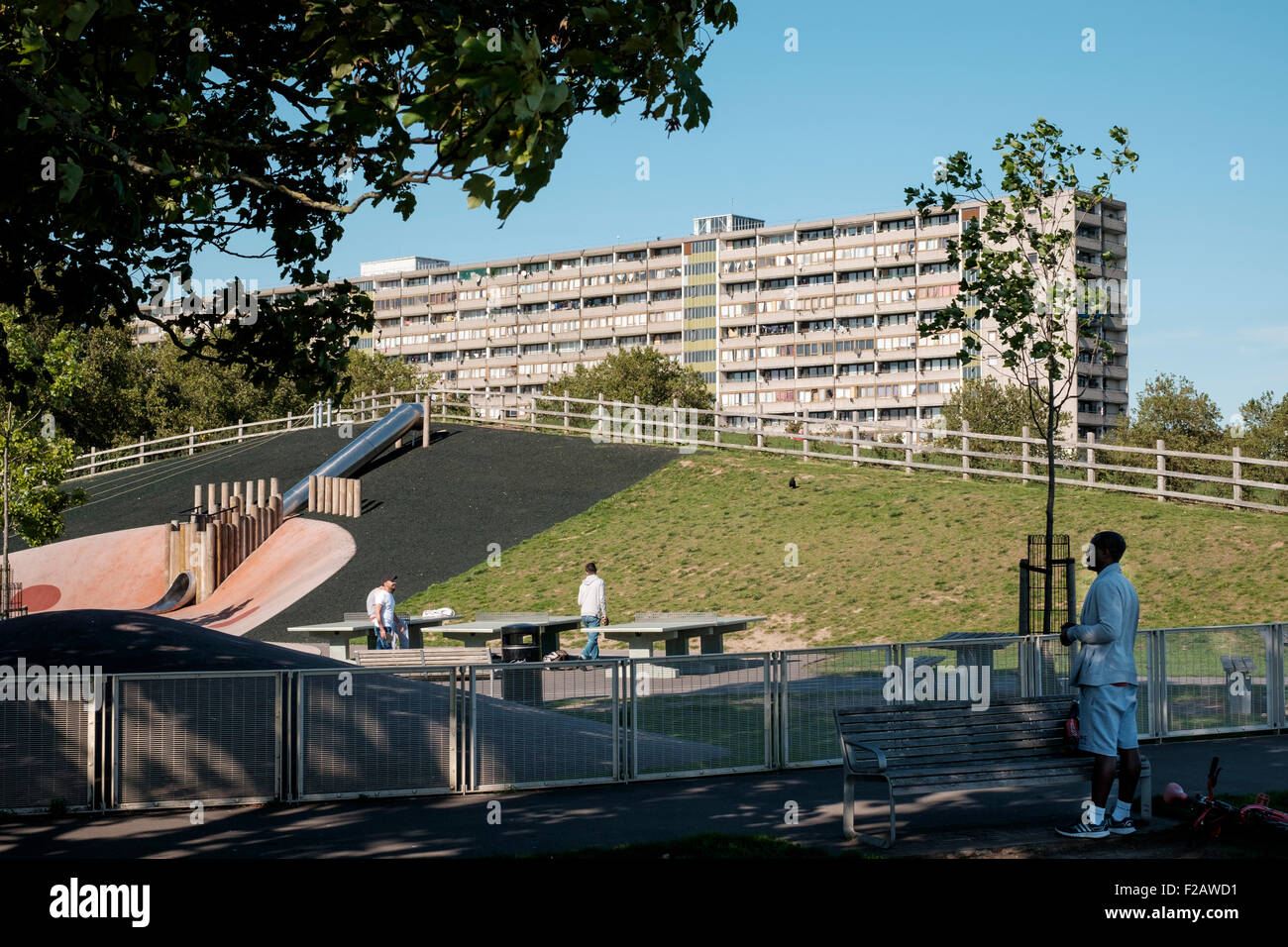 Walworth, London 10 Sept 2015 In Burgess Park, South London, looking