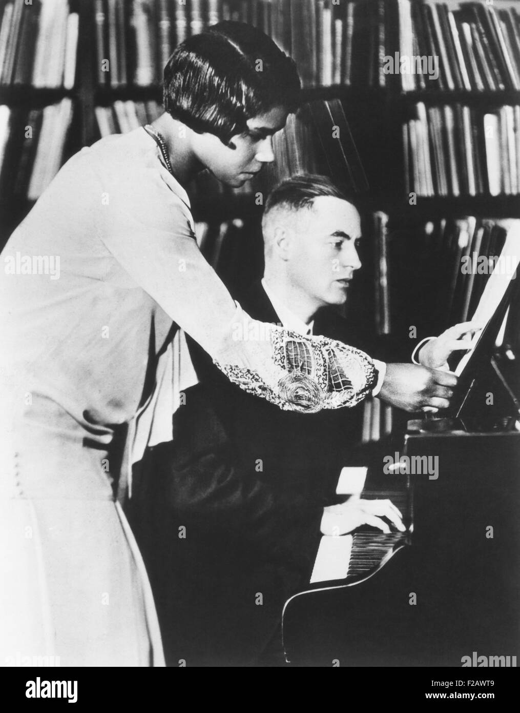 Marian Anderson with her coach, Prof. Kurt Johnen, in Berlin, 1931. She spent 5 years in Europe from 1930-35, where, free from American racism, she studied, performed and won recognition. (CSU 2015 11 1205) Stock Photo