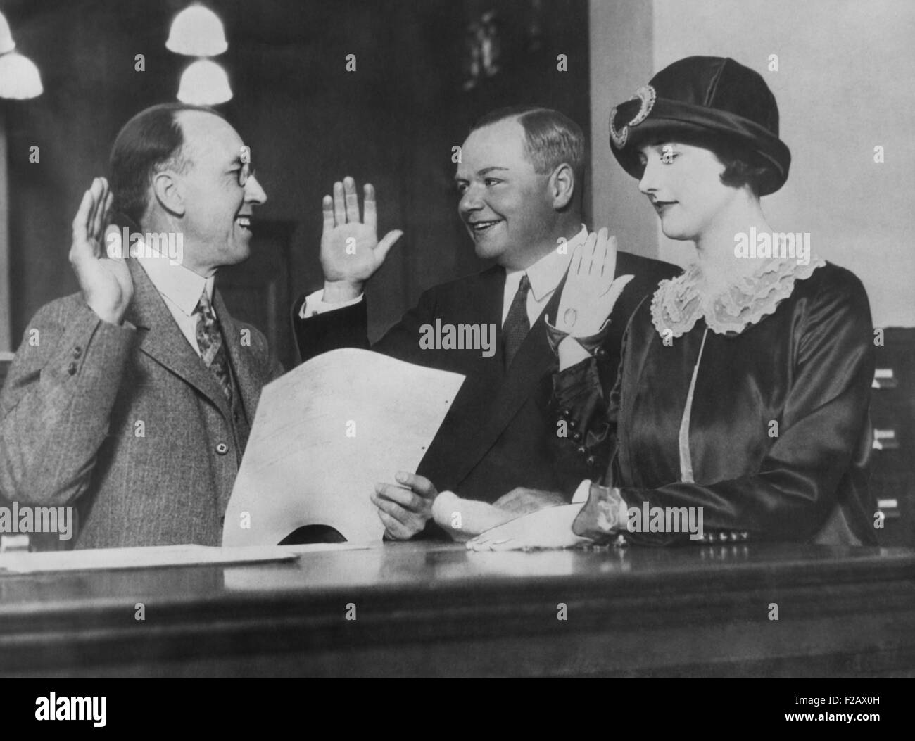Roscoe 'Fatty' Arbuckle, and Doris Deane took out a marriage license on March 23, 1925. They married on May 16, 1925 and divorced in 1929. (CSU 2015 11 1189) Stock Photo