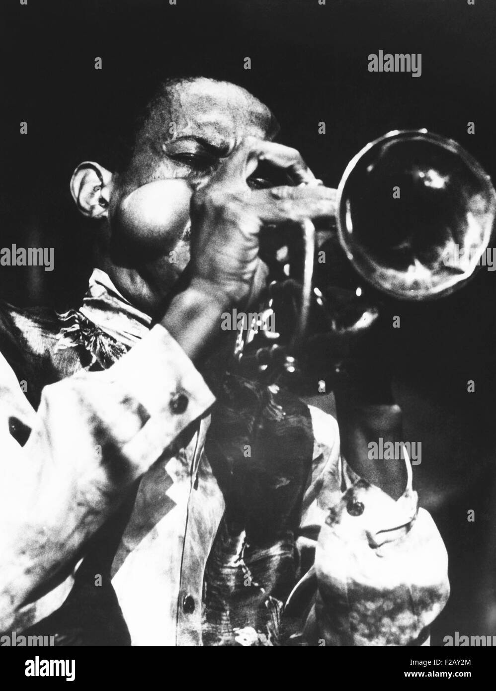 Don Cherry's cheeks seem explode at the Pori Jazz Festival, in Finland. July 28, 1968. (CSU 2015 9 906) Stock Photo