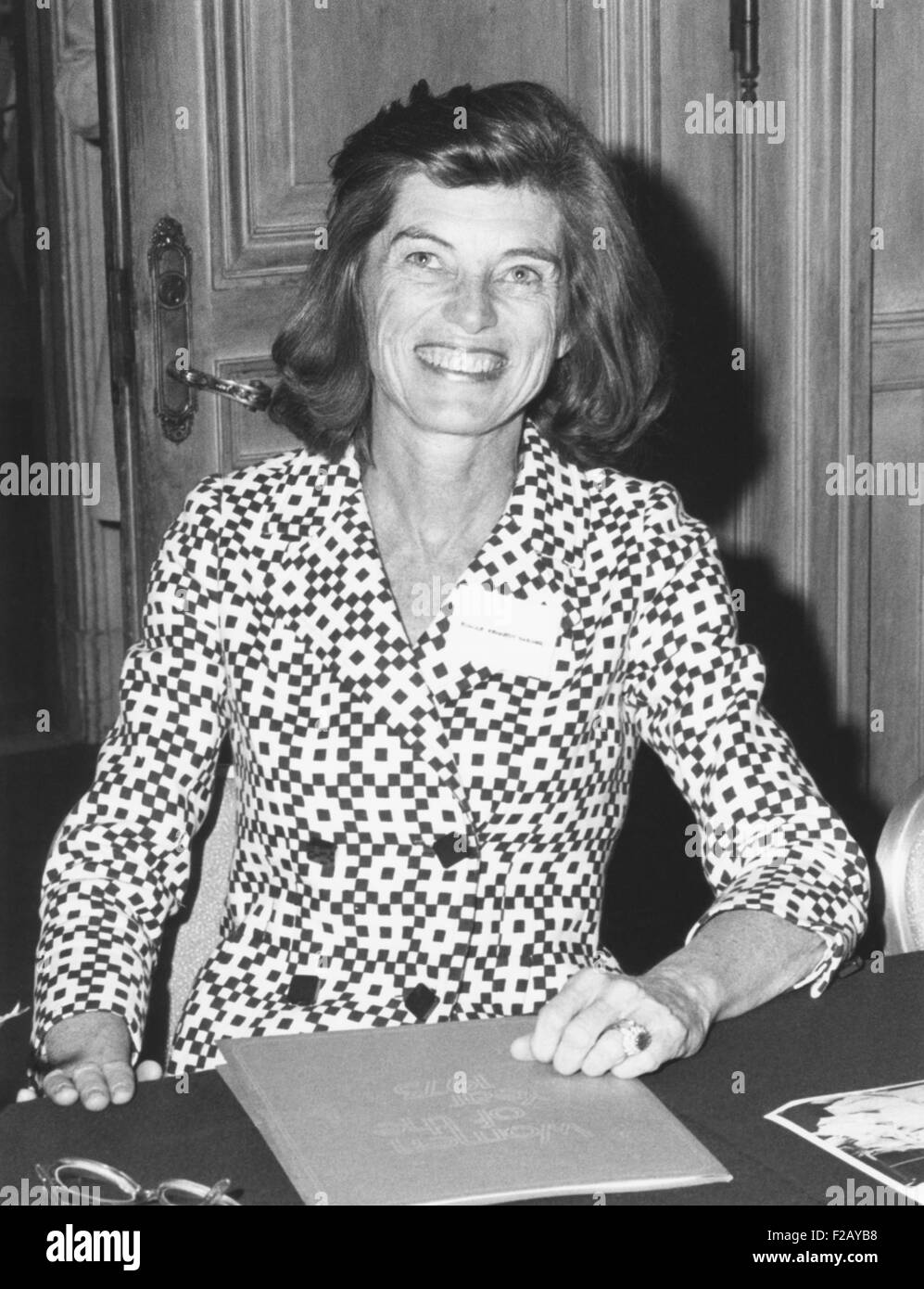 Eunice Kennedy Shriver after receiving the an award, 'Woman of the Year 1973'. Under her leadership, the Joseph P. Kennedy, Jr. Stock Photo