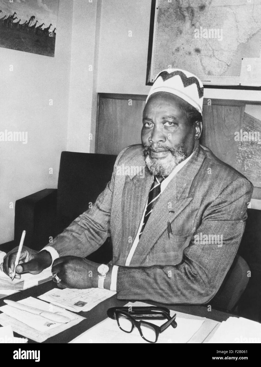 Jomo Kenyatta, shortly before Kenya was granted independence on Dec. 12, 1963. As leader of the KANU party, (Kenya African National Union), he became Prime Minister. (CSU 2015 9 685) Stock Photo