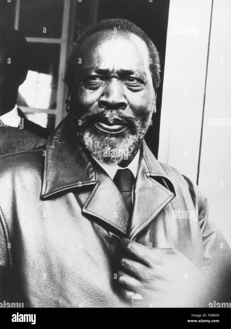 Jome Kenyatta after he was released from 7 years in prison on August 14, 1961. He was one of the 'Kapenguria Six,' charged in 1952 by British colonial government of 'managing and being a member' of the rebellious Mau Mau Society. Kenyatta's participation in the murderous Mau Mau movement remains unproven. (CSU 2015 9 682) Stock Photo