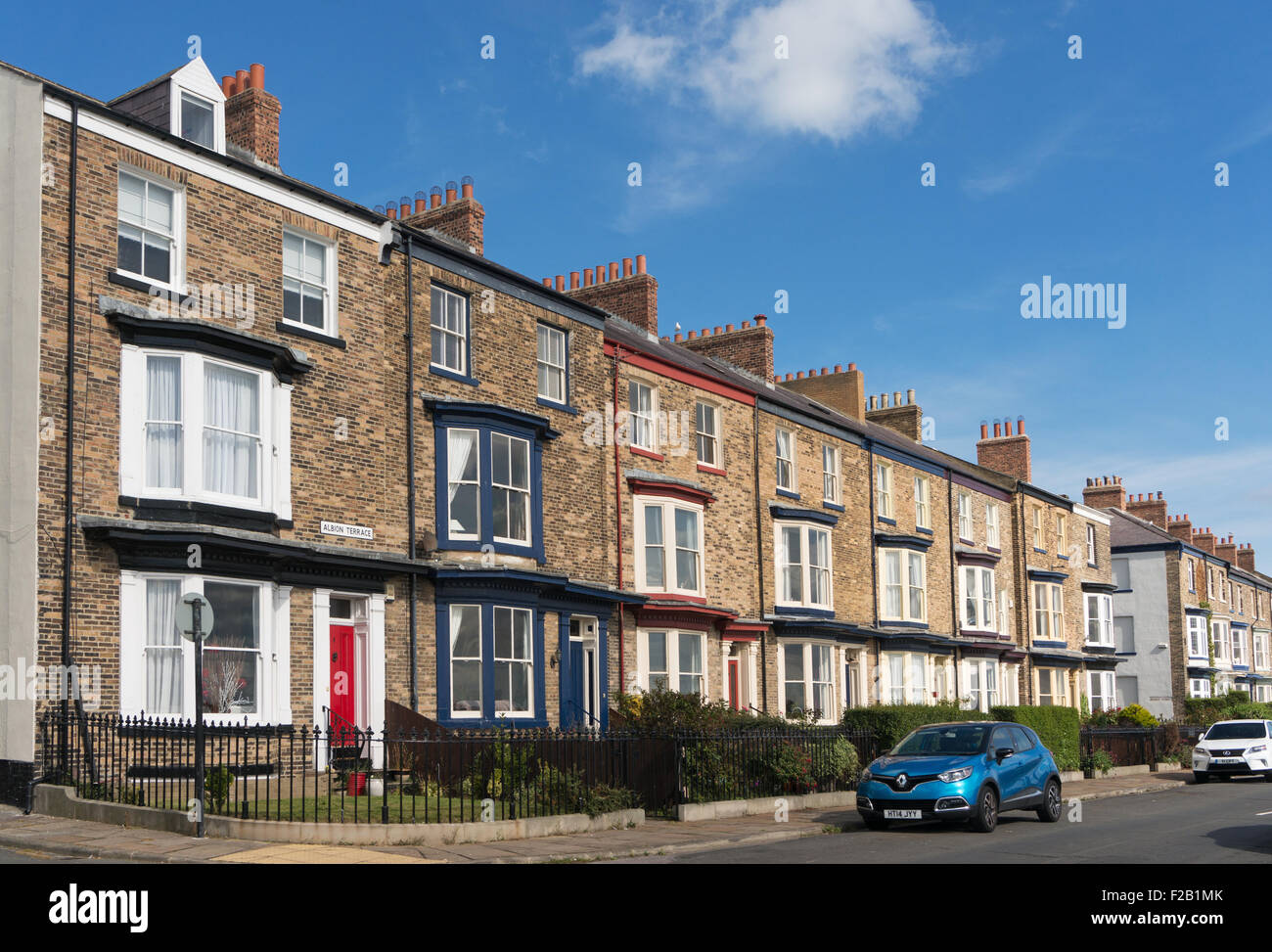 Victorian houses in Albion Terrace, The Headland, Hartlepool, Co