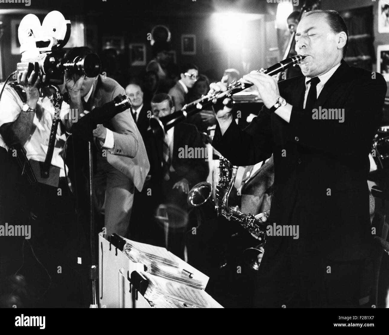 Woody Herman and his boys swing during a one night stand at a roadhouse. The performance was being filmed for an ABC-TV special, 'One Night Stands'. West Peabody, MA, 1967. (CSU 2015 7 396) Stock Photo
