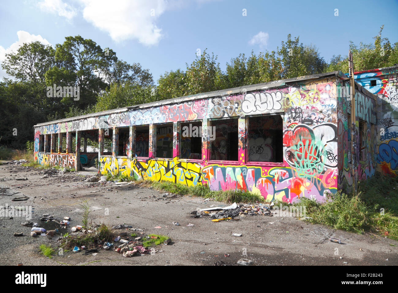 Copenhagen, Denmark. 15th  September, 2015. Restaurant Noma will close right after New Year's Eve 2016 to re-open in 2017 in a new restaurant with an urban farm. This old naval mine depot full of graffiti and street art in a listed area of historic defences, close to the free town Christiania, earlier also housing the Royal Danish Academy of Fine Arts, School of Architecture, will become the building site for the new restaurant. Plans are to put a greenhouse on the roof, replace the asphalt with good, fresh soil, and place a floating field on a raft in the lake. Credit:  Niels Quist/Alamy Live Stock Photo