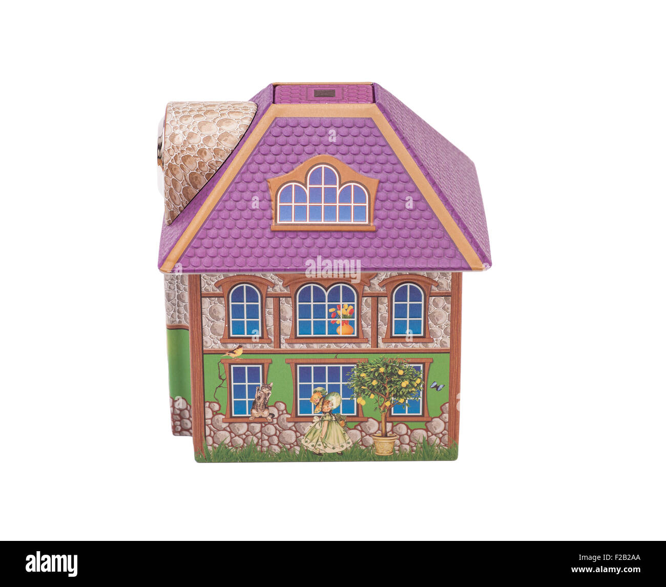 Model of house isolated on white background Stock Photo - Alamy