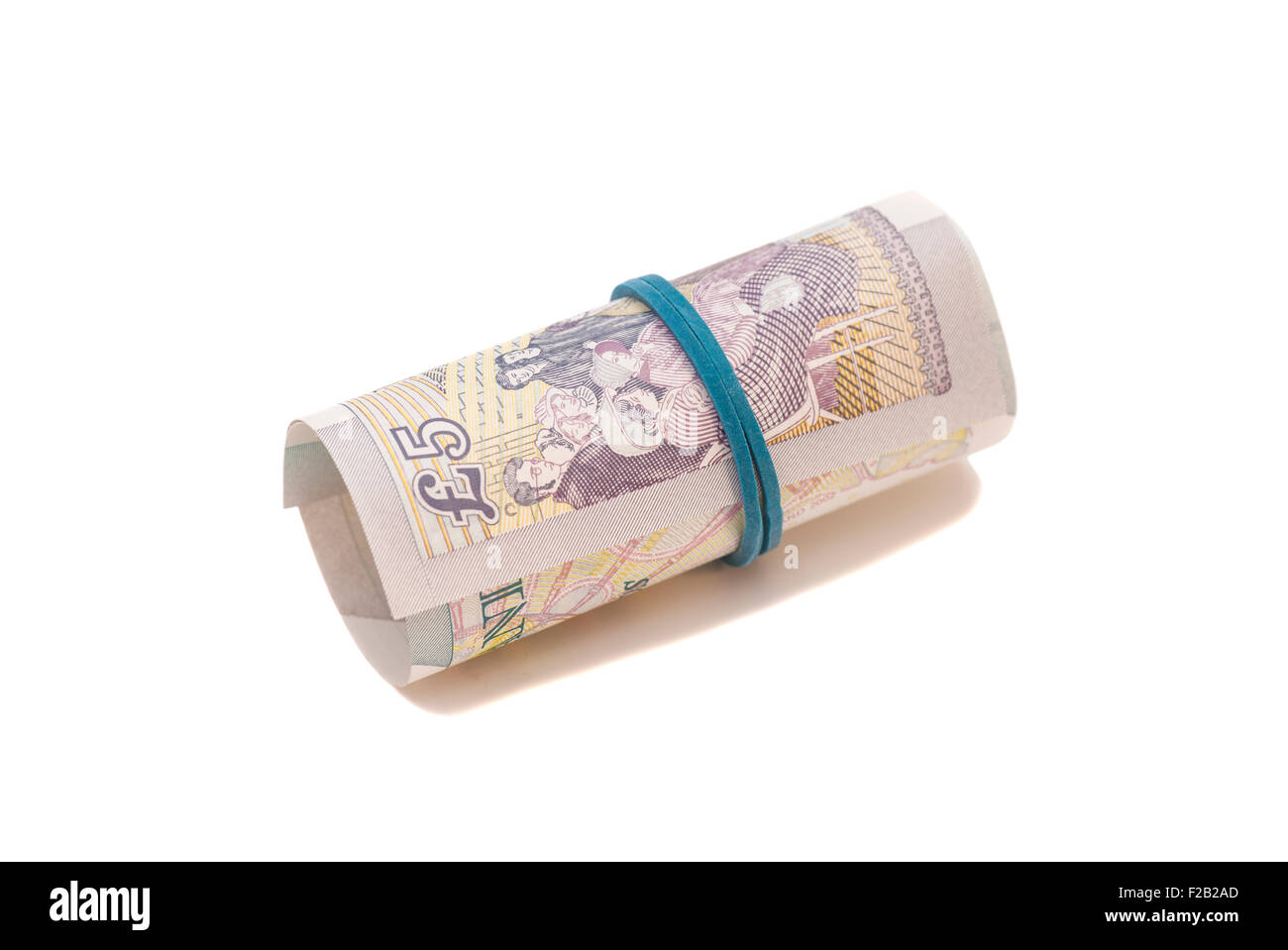 Five pounds in roll isolated Stock Photo