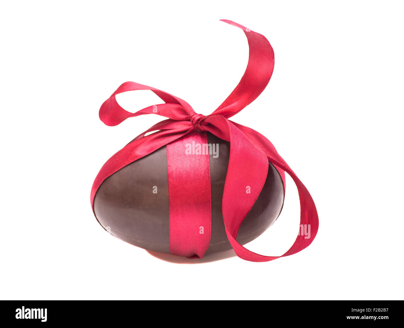 Chocolate egg with bow isolated on white background Stock Photo - Alamy