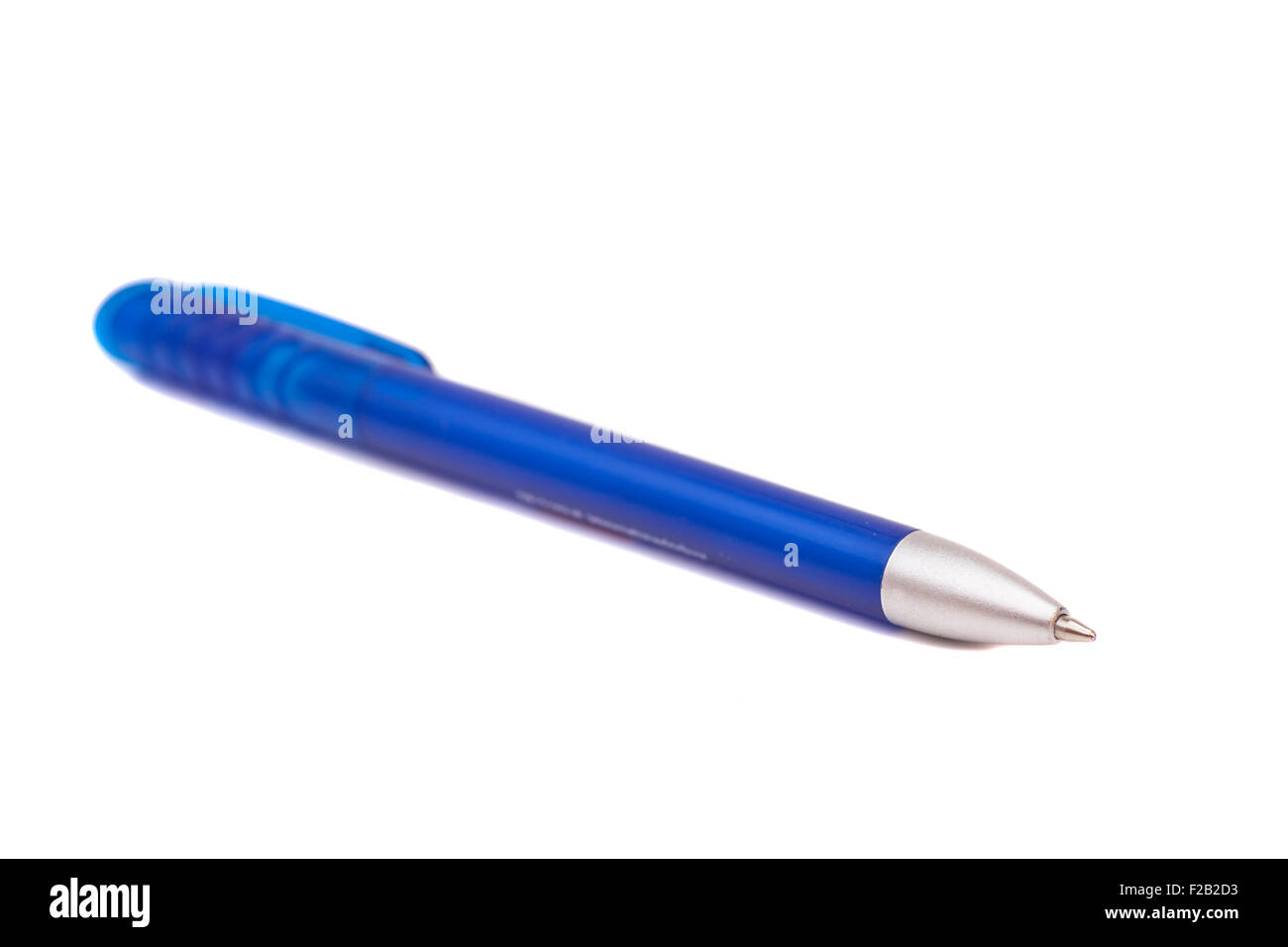 Blue Ballpoint Pen Isolated On White background Stock Photo - Alamy