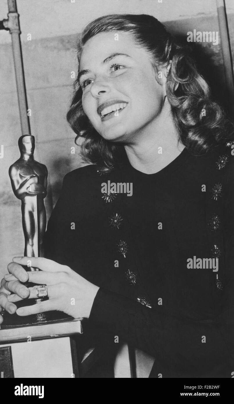 Ingrid Bergman won the Academy Award for Best Actress for her performance in 1944 film GASLIGHT. (CSU 2015 7 322) Stock Photo