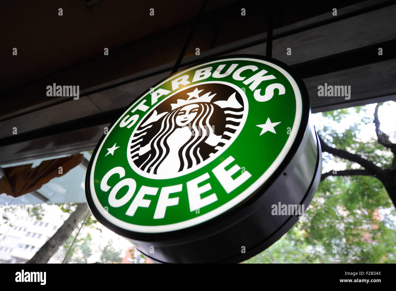 Cafetería Starbucks Coffee-cafeteria Starbucks Coffee Logo Stock Photo