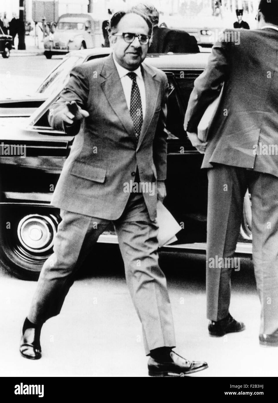 Philip Habib, head of the U.S. delegation to the Paris Peace Talks, arriving for the 127th session. August 26, 1971. The talks to end the Vietnam War would reach a conclusion in Jan. 1973. - (CSU 2015 6 205) Stock Photo
