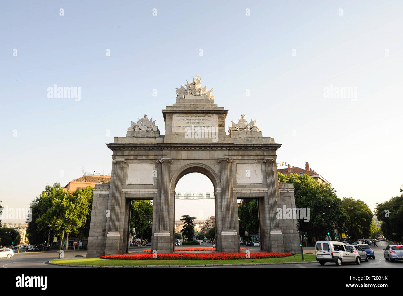 the gate of Alcalá- la puert de Alcalá Stock Photo