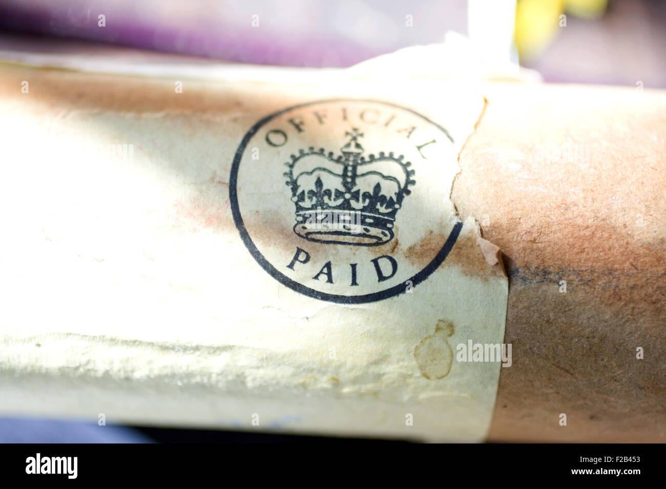 Vintage English royal mail - Shipping stamped Stock Photo - Alamy