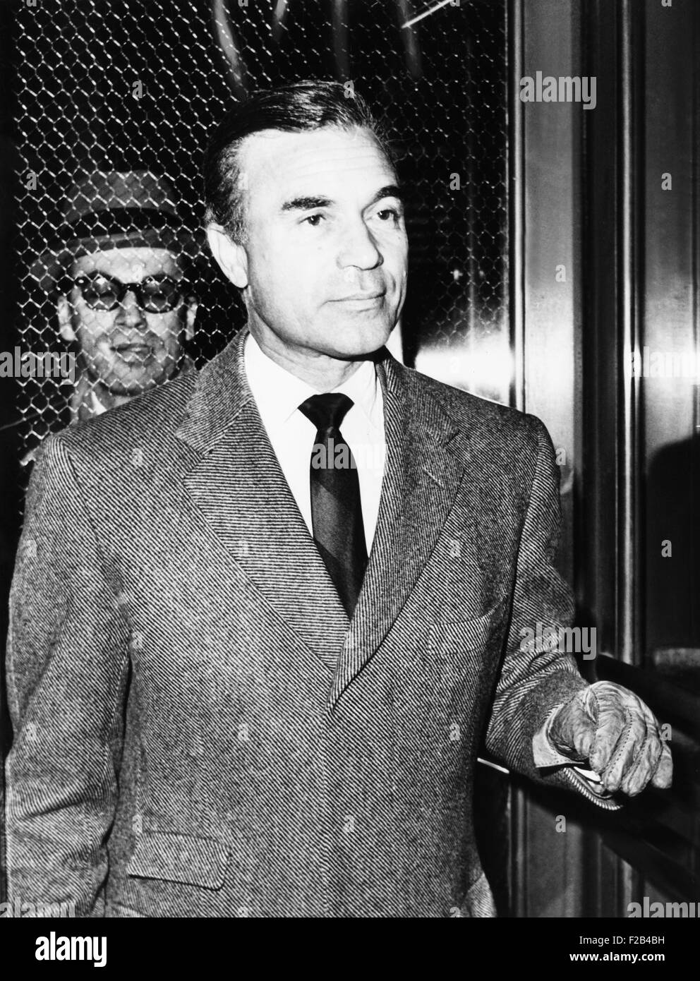 Ex-diplomat Porfirio Rubirosa, arriving at the NYC District Attorney's office for questioning. When the Trujillo dictatorship ended, he lost his position as Dominican Republic inspector of embassies on Jan. 2, 1962. Without diplomatic immunity he was questioned concerning the 1935 disappearance of Trujillo opponent Sergio Bencosme. Rubirosa was never charged. - (CSU 2015 5 114) Stock Photo