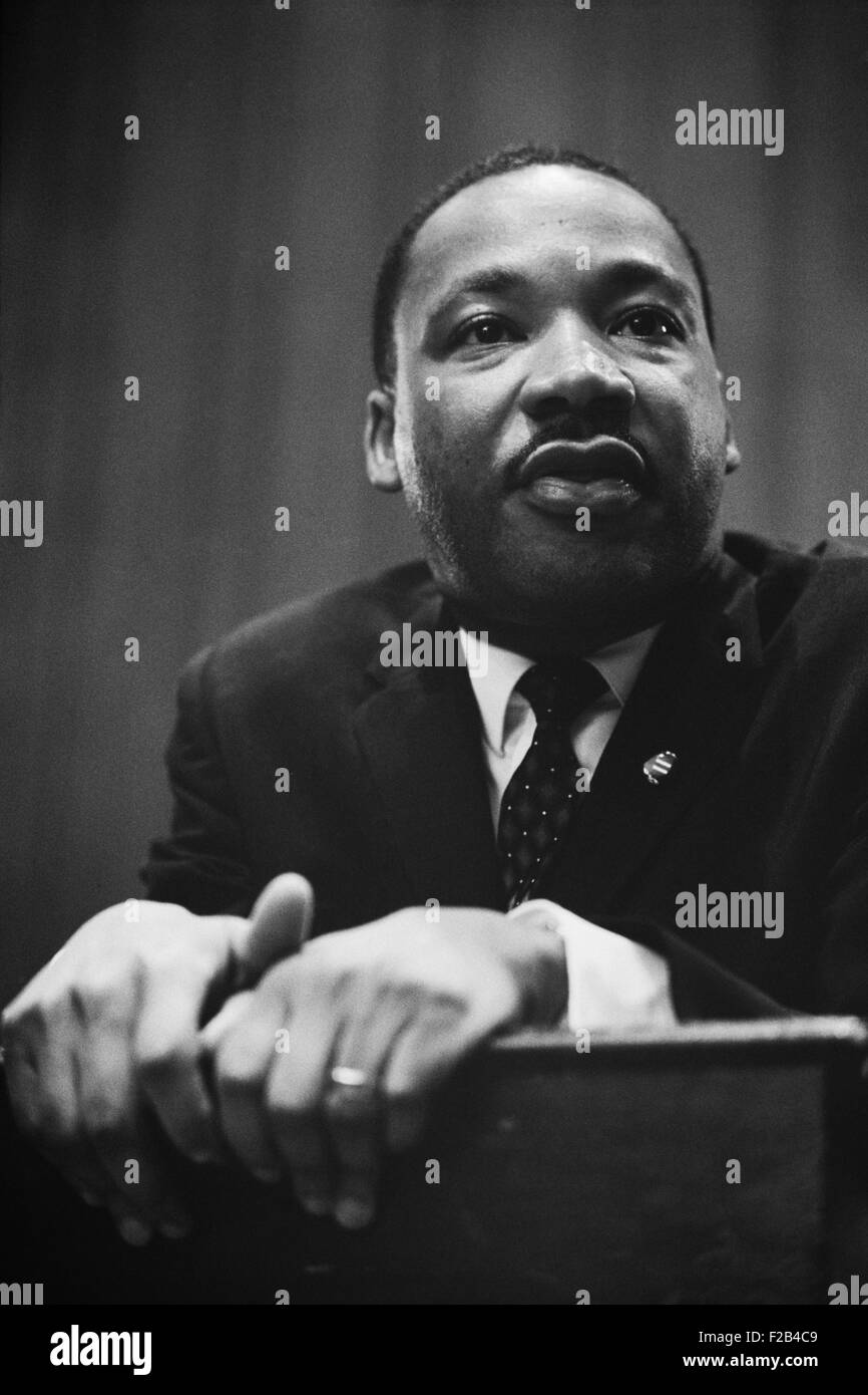 Martin Luther King at a press conference in Washington, D.C. on March 26, 1964. - (BSLOC 2015 1 97) Stock Photo