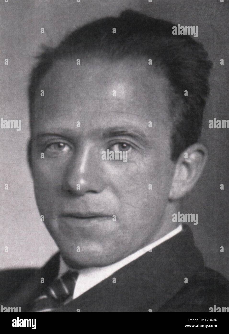 Werner Heisenberg, theoretical physicist, was awarded the 1932 Nobel Prize. He contributed to the development of quantum mechanics and the principle of uncertainty. Photo by Max Lohrich. - (BSLOC 2015 1 76) Stock Photo