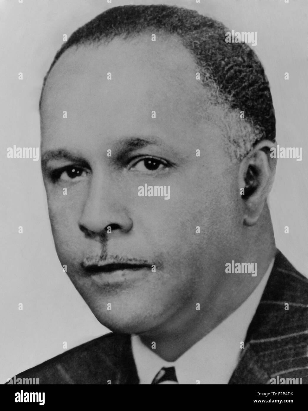 Dr. Percy L. Julian was awarded 130 chemical patents, many of medicinal drugs from plants. He developed industrial large-scale chemical synthesis of human hormones. 1949. - (BSLOC 2015 1 64) Stock Photo