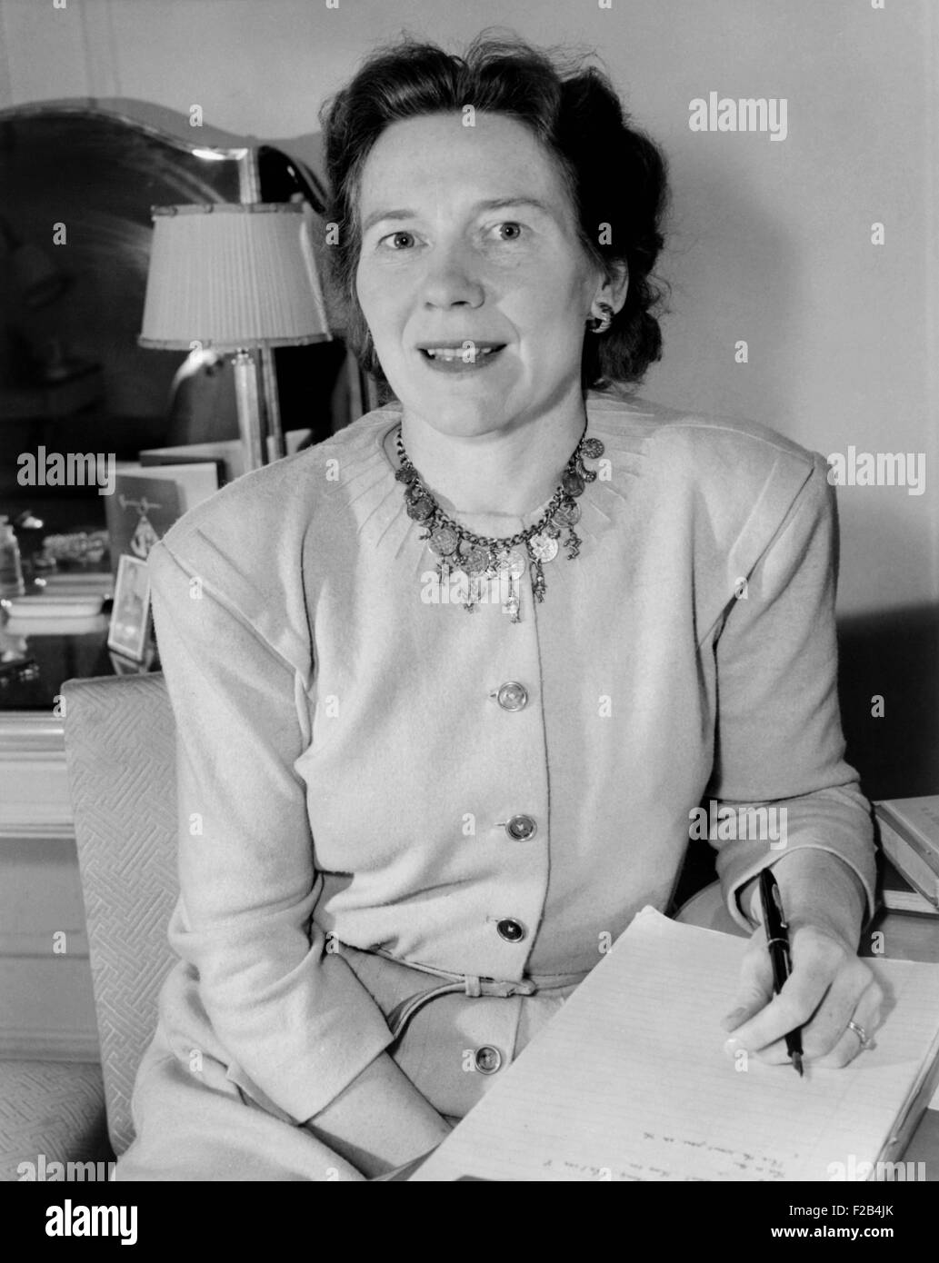 Jessamyn West, American novelist who drew from the tales she heard in her Quaker family. Her best known book, 'The Friendly Persuasion' 1945, was made into a film starring Gary Cooper in 1956. - (BSLOC 2015 1 29) Stock Photo