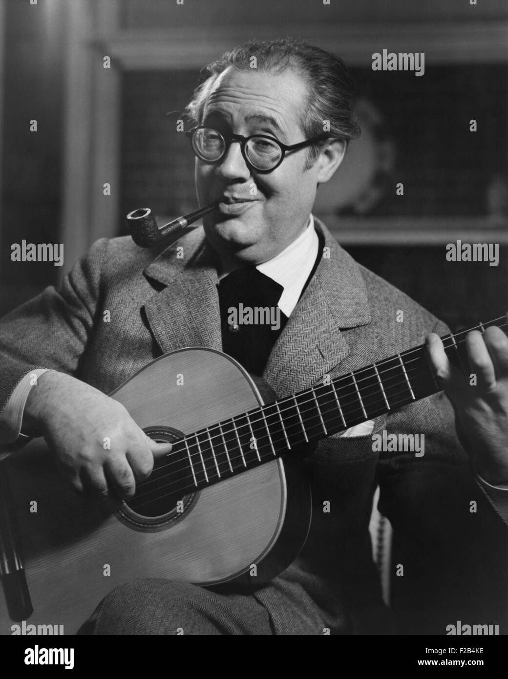 Andres Segovia, Spanish classical guitarist. 1947. Photo by Peggy Duffy. - (BSLOC 2015 1 22) Stock Photo