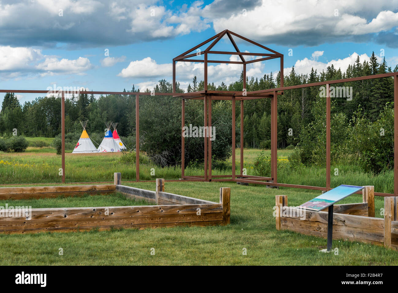 Fort exhibit, Rocky Mountain House National Historic Site, Alberta