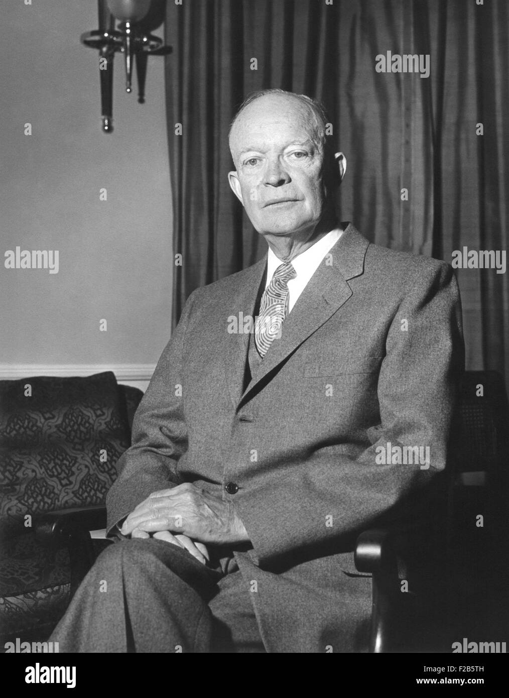 President Dwight Eisenhower. 1959 portrait by Abbie Rowe. - (BSLOC 2014 16 52) Stock Photo