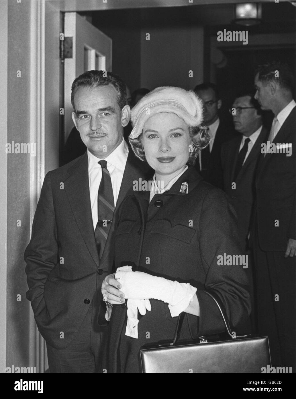 Prince Rainer and Princess Grace at the White House during their visit to President Eisenhower. Oct. 11, 1956. - (BSLOC 2014 16 165) Stock Photo